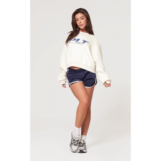 PRETTYLITTLETHING Cream Athletics Club Embossed Oversized Boxy Sweatshirt PRETTYLITTLETHING Cream Athletics Club Embossed Oversized Boxy Sweatshirt
