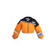 Orange Cropped Oversized Graphic Zipped Racer Bomber Jacket Orange Cropped Oversized Graphic Zipped Racer Bomber Jacket