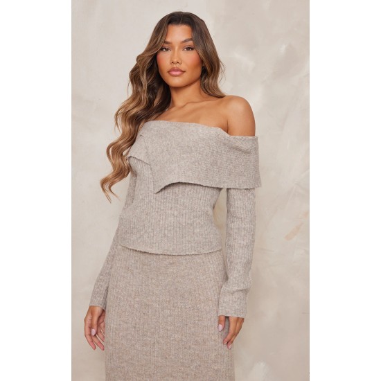 Mocha Luxe Knit Fold Over Top Mocha Luxe Knit Fold Over Top