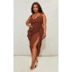 Plus Chocolate Underwire Detail Draped Midi Dress Plus Chocolate Underwire Detail Draped Midi Dress