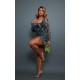 Shape Green Abstract Print Mesh Long Sleeve Ruched Side Frill Hem Bodycon Dress Shape Green Abstract Print Mesh Long Sleeve Ruched Side Frill Hem Bodycon Dress