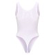 White Basic Slinky Scoop Neck Bodysuit White Basic Slinky Scoop Neck Bodysuit