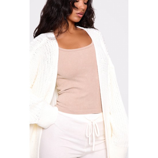 Cream Chunky Knit Slouchy Cardigan Cream Chunky Knit Slouchy Cardigan
