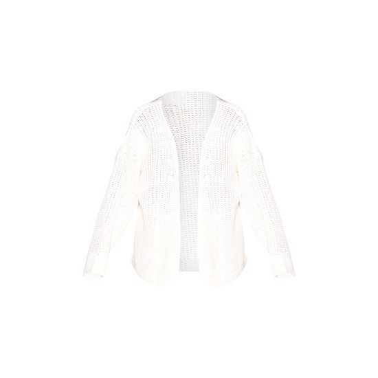Cream Chunky Knit Slouchy Cardigan Cream Chunky Knit Slouchy Cardigan