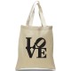 "LOVE" Printed on Canvas Tote "LOVE" Printed on Canvas Tote