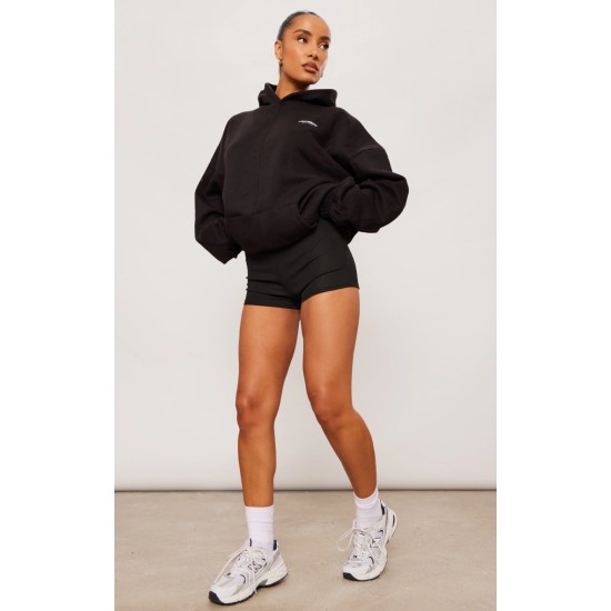Black Badge Detail Oversized Hoodie Black Badge Detail Oversized Hoodie