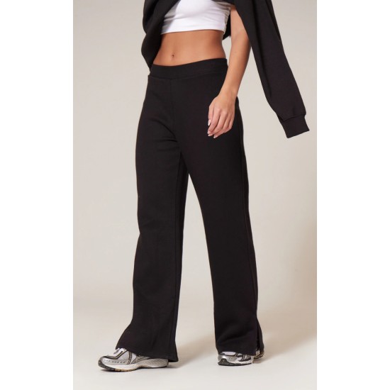 Black Flared Split Hem Sweatpants Black Flared Split Hem Sweatpants