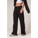 Black Flared Split Hem Sweatpants Black Flared Split Hem Sweatpants