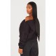 Shape Black Sweat Raw Edge Slouch Sweatshirt Shape Black Sweat Raw Edge Slouch Sweatshirt