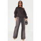 Shape Black Sweat Raw Edge Slouch Sweatshirt Shape Black Sweat Raw Edge Slouch Sweatshirt