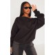 Shape Black Sweat Raw Edge Slouch Sweatshirt Shape Black Sweat Raw Edge Slouch Sweatshirt