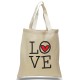 LOVE Printed with Heart on Canvas Tote LOVE Printed with Heart on Canvas Tote