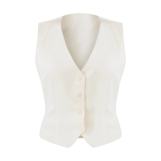 Cream Woven Tailored Boxy Vest Cream Woven Tailored Boxy Vest