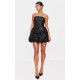 Black Sequin Bandeau Mini Puffball Dress Black Sequin Bandeau Mini Puffball Dress