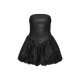 Black Sequin Bandeau Mini Puffball Dress Black Sequin Bandeau Mini Puffball Dress