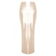 Champagne Stretch Satin Split Side Maxi Skirt Champagne Stretch Satin Split Side Maxi Skirt