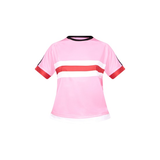 Pink Oversized Stripe Detail Football T-shirt Pink Oversized Stripe Detail Football T-shirt