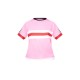 Pink Oversized Stripe Detail Football T-shirt Pink Oversized Stripe Detail Football T-shirt