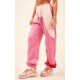 Baby Pink Color Block Sweat Cuffed Oversized Sweatpants Baby Pink Color Block Sweat Cuffed Oversized Sweatpants
