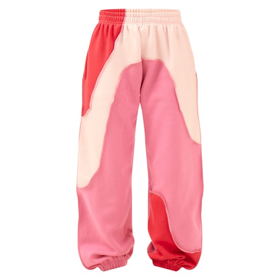 Baby Pink Color Block Sweat Cuffed Oversized Sweatpants Baby Pink Color Block Sweat Cuffed Oversized Sweatpants