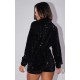 Black Sequin Shirt Romper Black Sequin Shirt Romper