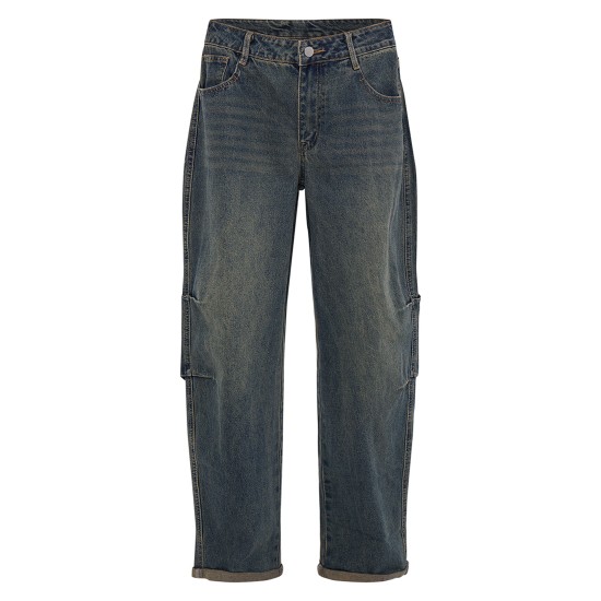 Vintage Turn Up Hem Barrel Style Jeans Vintage Turn Up Hem Barrel Style Jeans