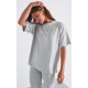 PRETTYLITTLETHING Pale Grey Printed Oversized T-shirt PRETTYLITTLETHING Pale Grey Printed Oversized T-shirt