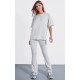 PRETTYLITTLETHING Pale Grey Printed Oversized T-shirt PRETTYLITTLETHING Pale Grey Printed Oversized T-shirt