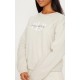 PRETTYLITTLETHING Sand Graphic Oversized Fit Sweatshirt PRETTYLITTLETHING Sand Graphic Oversized Fit Sweatshirt
