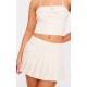 Cream Pleated Micro Mini Skirt Cream Pleated Micro Mini Skirt