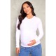 Maternity White Long Sleeve Basic Fitted Top Maternity White Long Sleeve Basic Fitted Top