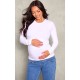 Maternity White Long Sleeve Basic Fitted Top Maternity White Long Sleeve Basic Fitted Top