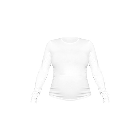 Maternity White Long Sleeve Basic Fitted Top Maternity White Long Sleeve Basic Fitted Top