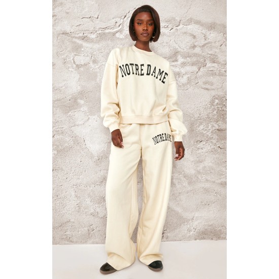 Tall Cream Notre Dame Oversized Sweatshirt Tall Cream Notre Dame Oversized Sweatshirt