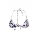 Monochrome Swirl Print Triangle Bead Detail Bikini Top Monochrome Swirl Print Triangle Bead Detail Bikini Top