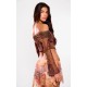 Brown Mesh Bardot Boning Corset Brown Mesh Bardot Boning Corset