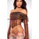 Brown Mesh Bardot Boning Corset Brown Mesh Bardot Boning Corset