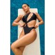 Black Loop One Shoulder Swimsuit Black Loop One Shoulder Swimsuit