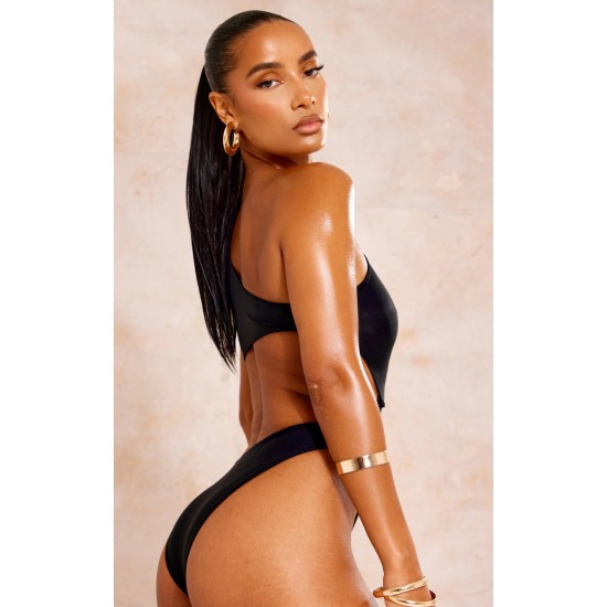 Black Loop One Shoulder Swimsuit Black Loop One Shoulder Swimsuit