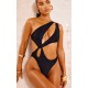 Black Loop One Shoulder Swimsuit Black Loop One Shoulder Swimsuit