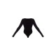 Basic Black Cotton Blend Plunge Long Sleeve Bodysuit Basic Black Cotton Blend Plunge Long Sleeve Bodysuit