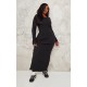 Plus Black Heavy Brushed Rib Tie Back Maxi Dress Plus Black Heavy Brushed Rib Tie Back Maxi Dress