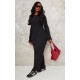 Plus Black Heavy Brushed Rib Tie Back Maxi Dress Plus Black Heavy Brushed Rib Tie Back Maxi Dress