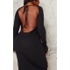 Plus Black Heavy Brushed Rib Tie Back Maxi Dress Plus Black Heavy Brushed Rib Tie Back Maxi Dress