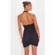 Black Mesh Extreme Ruched Corset Halter Bodycon Dress Black Mesh Extreme Ruched Corset Halter Bodycon Dress