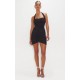 Black Mesh Extreme Ruched Corset Halter Bodycon Dress Black Mesh Extreme Ruched Corset Halter Bodycon Dress