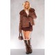 Chocolate Faux Suede PU Bonded Aviator Jacket Chocolate Faux Suede PU Bonded Aviator Jacket