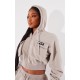 PRETTYLITTLETHING Shape Taupe Washed Cargo Cropped Hoodie PRETTYLITTLETHING Shape Taupe Washed Cargo Cropped Hoodie