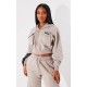 PRETTYLITTLETHING Shape Taupe Washed Cargo Cropped Hoodie PRETTYLITTLETHING Shape Taupe Washed Cargo Cropped Hoodie