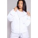 White Oversized Zip Up Plain Front Hoodie White Oversized Zip Up Plain Front Hoodie